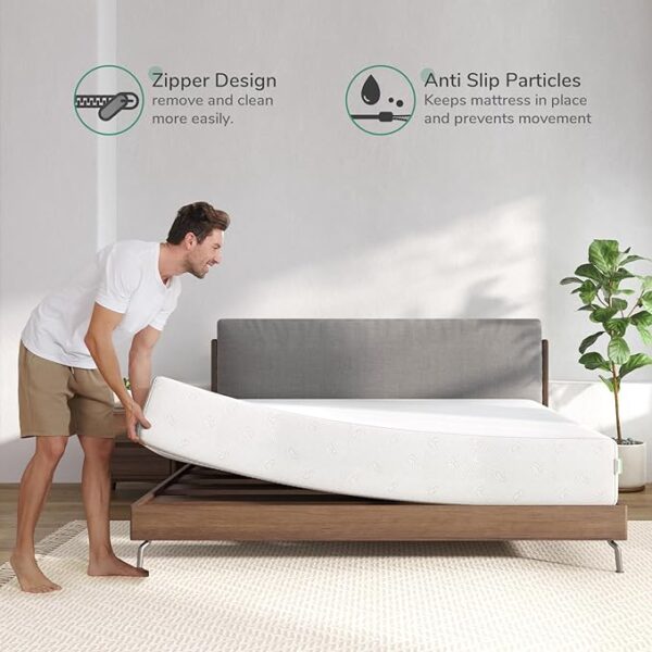 Novilla King Mattress, 12 Inch King Size Memory Foam Mattress with Comfort Foam for Pressure Relief & Cool Fresh Sleep,Removable Washable Mattress Cover,Memory Foam Mattress King - Image 4