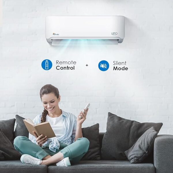 Senville LETO Series Mini Split Air Conditioner Heat Pump, 9000 BTU 110/120V, Inverter, Works with Alexa, SEER2 21.5, White - Image 3