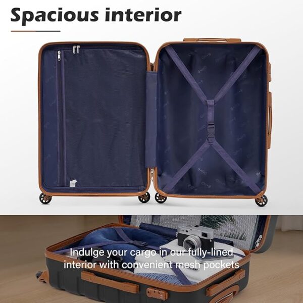 Coolife Luggage 4 Piece Set Suitcase Spinner Hardshell Lightweight TSA Lock - Image 3