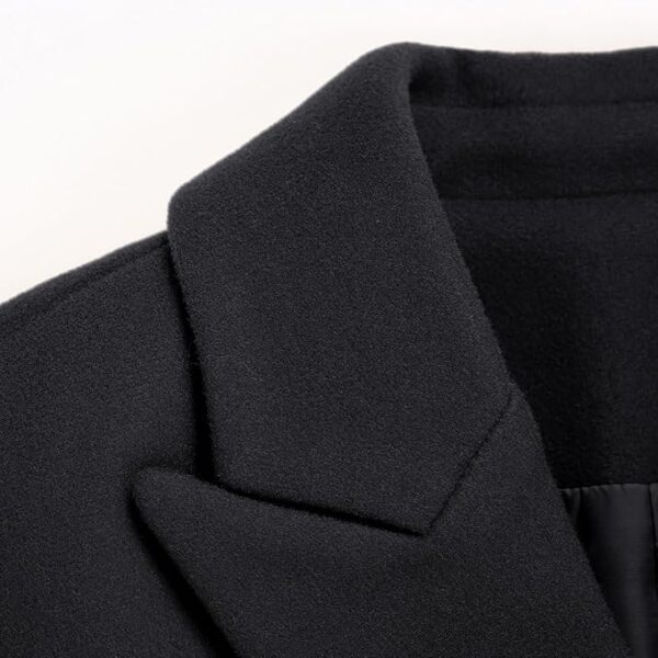 IDEALSANXUN Womens Fall Winter Wool Coats Double Breasted Midi Peacoat Trench Coats - Image 4