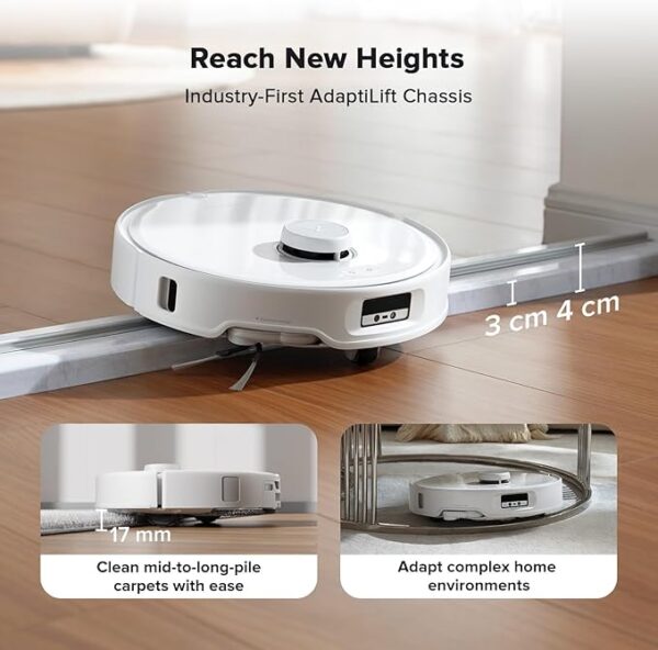 roborock Qrevo Curv Robot Vacuum and Mop, 18,500Pa Suction, Zero-Tangling, DuoDivide Main Brush, FlexiArm Arc Side Brush, FlexiArm Mop, AdaptiLift Chassis, Auto Mop Washing & Drying, Self-Emptying - Image 3