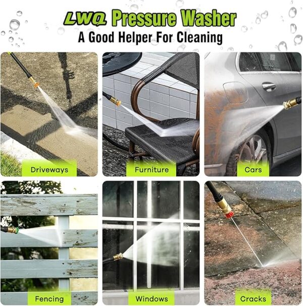 Electric Pressure Washer, 4200 PSI 2.5 GPM Power Washer with 4 Quick Connect Nozzles, High Pressure Cleaning Machine with Foam Cannon for Cars/Fences/Driveways/Patios/Home Cleaning - Image 6