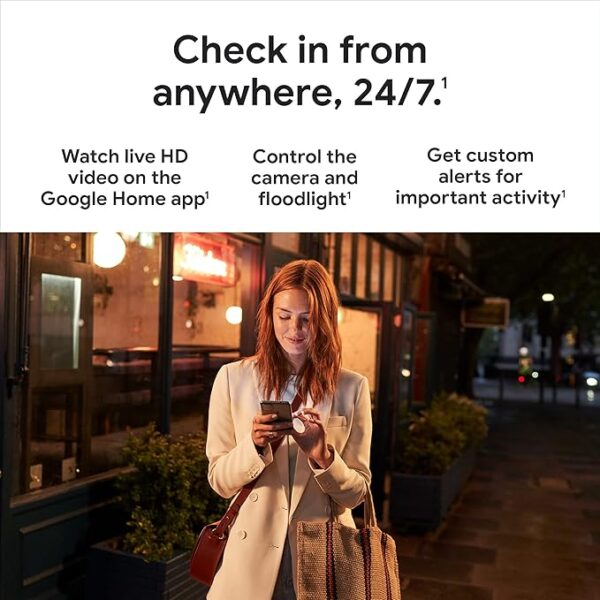 Google Nest Cam with Floodlight - Outdoor Camera - Floodlight Security Camera, White, 1 Count (Pack of 1) - Image 3