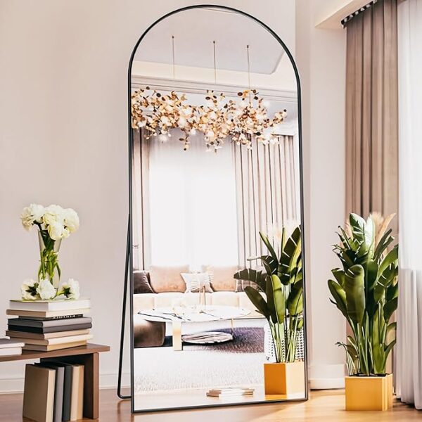 Antok Arched Full Length Mirror, 76"x34" Arched Floor Mirror, Glassless Mirror Full Length with Stand, Floor Mirror Freestanding, Wall Mounted Mirror for Bedroom Living Room, Black - Image 5