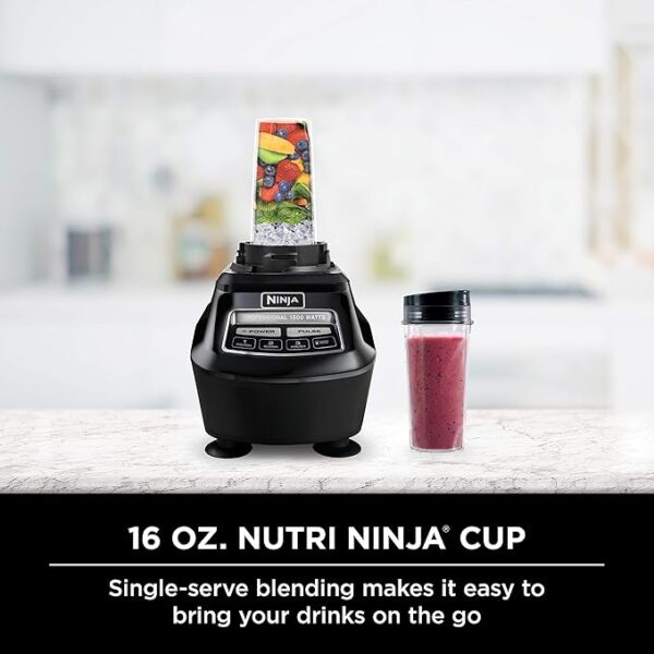 Ninja BL770 Mega Kitchen System, 1500W, 4 Functions for Smoothies, Processing, Dough, Drinks & More, with 72 Blender Pitcher, 64 Processor Bowl, (2) 16-oz. to-Go, Black, with 2 Nutri Cups + Lids - Image 2