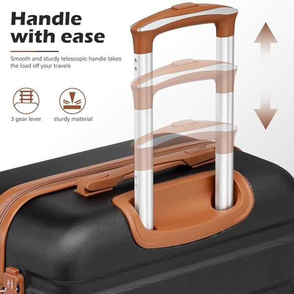 Coolife Luggage 4 Piece Set Suitcase Spinner Hardshell Lightweight TSA Lock - Image 5