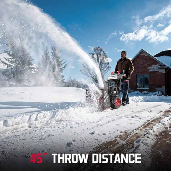 24-Inch 212cc Two-Stage Snow Blower Gas Powered with Electric Start, Self-Propelled Drive, LED Headlight, 13" Snow Tires - Image 4