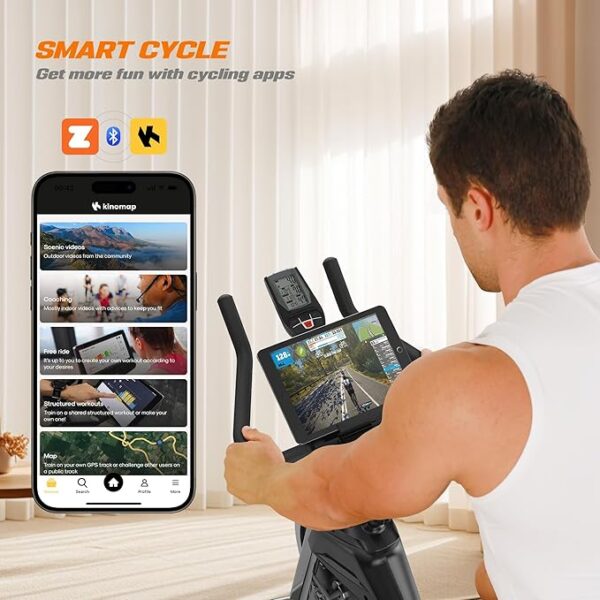 YOSUDA Light Commercial Exercise Bike for Home Magnetic Exercise Bike Stationary 350LB Capacity, Exercise Bike with Bluetooth, Indoor Cycling Bike with Tablet Mount & Comfortable Seat Cushion - Image 6