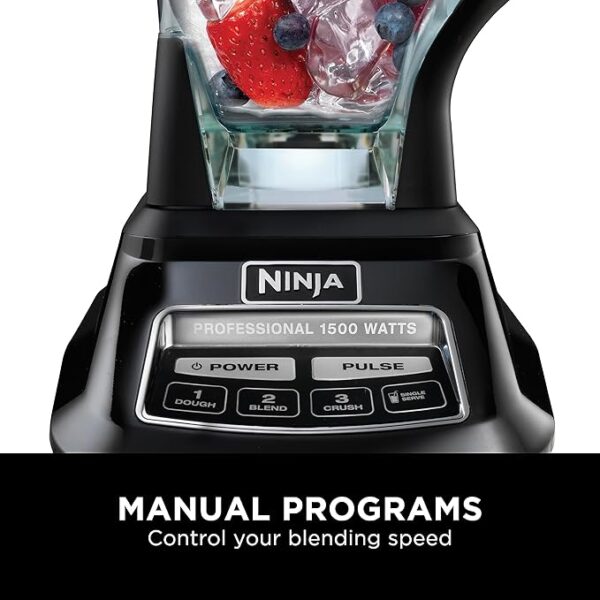 Ninja BL770 Mega Kitchen System, 1500W, 4 Functions for Smoothies, Processing, Dough, Drinks & More, with 72 Blender Pitcher, 64 Processor Bowl, (2) 16-oz. to-Go, Black, with 2 Nutri Cups + Lids - Image 4