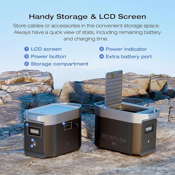EF ECOFLOW DELTA 2 Max Power Station Extra Battery, 2048Wh LiFePO4 (LFP) Battery, Compatible with DELTA 2&DELTA Max 2000&DELTA 2 Max Outdoor Generators - Image 4