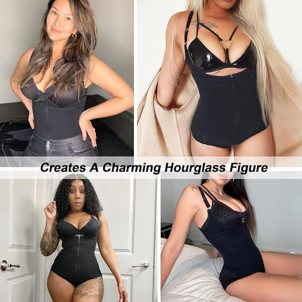 SHAPERX Women's Fajas Colombianas Shapewear Postpartum Tummy Control Body Shaper Butt Lifter Bodysuit - Image 4