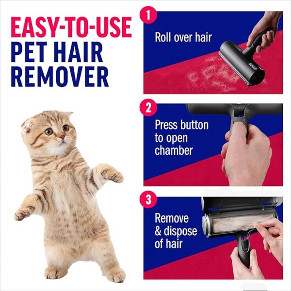 Chom Chom Roller Pet Hair Remover and Reusable Lint Roller - Black ChomChom Cat and Dog Hair Remover for Furniture, Couch, Carpet, Clothing and Bedding - Portable, Multi-Surface Fur Removal Tool - Image 6