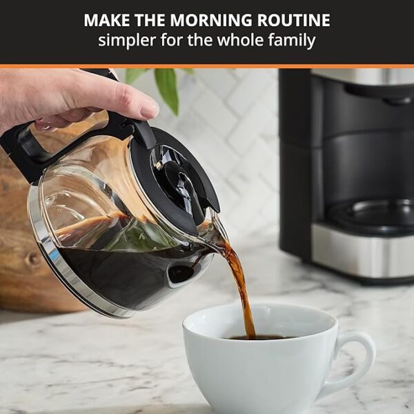 KRUPS Simply Brew Compact 5 Cup Coffee Maker: Stainless Steel Design, Pause & Brew Function, Keep Warm Feature, Reusable Filter, and Drip-Free Carafe for Effortless Morning Brew and Easy Cleaning - Image 5