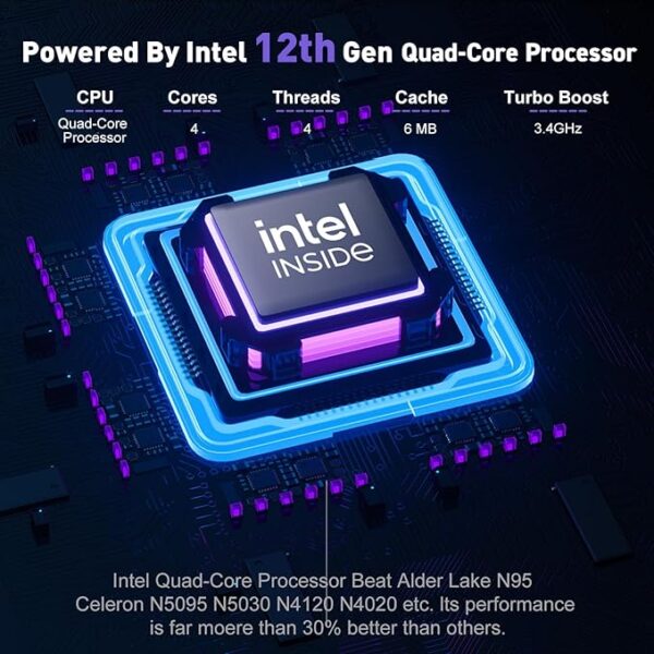 Gaming Laptop, Laptop Computer with Intel Quad-Core Processor(Up to 3.6GHz), 16GB DDR4 512GB SSD, Windows 11 Laptop, 15.6" IPS 1080P, Metal Shell, USB3.2, Long Battery Life - Image 2
