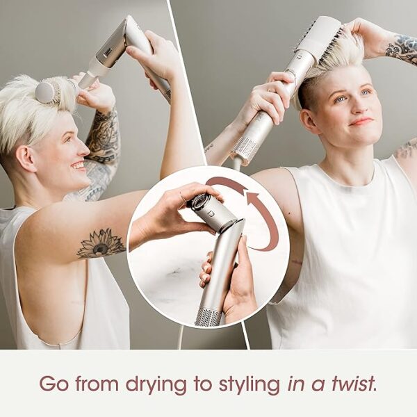 Shark HD430 FlexStyle Air Styling & Drying System, Powerful Hair Dryer Brush & Multi-Styler with Auto-Wrap Curlers, Paddle Brush, Oval Brush, Concentrator Attachment, Stone - Image 2
