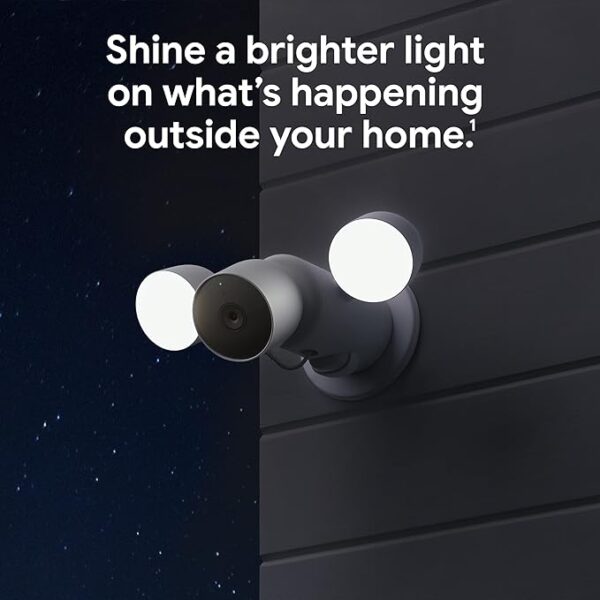 Google Nest Cam with Floodlight - Outdoor Camera - Floodlight Security Camera, White, 1 Count (Pack of 1) - Image 4