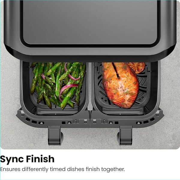 Chefman TurboFry Touch Dual Air Fryer, Maximize The Healthiest Meals With Double Basket Capacity, One-Touch Digital Controls And Shake Reminder For The Perfect Crispy And Low-Calorie Finish - Image 3