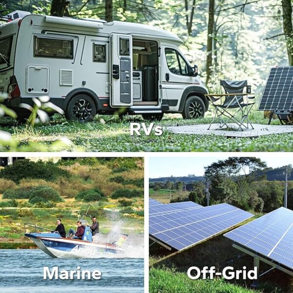 LiTime 12V 200Ah LiFePO4 Lithium Battery with 2560Wh Energy Max. 1280W Load Power Built-in 100A BMS,10 Years Lifetime 4000+ Cycles, Perfect for RV Solar Energy Storage Marine Trolling Motor - Image 4
