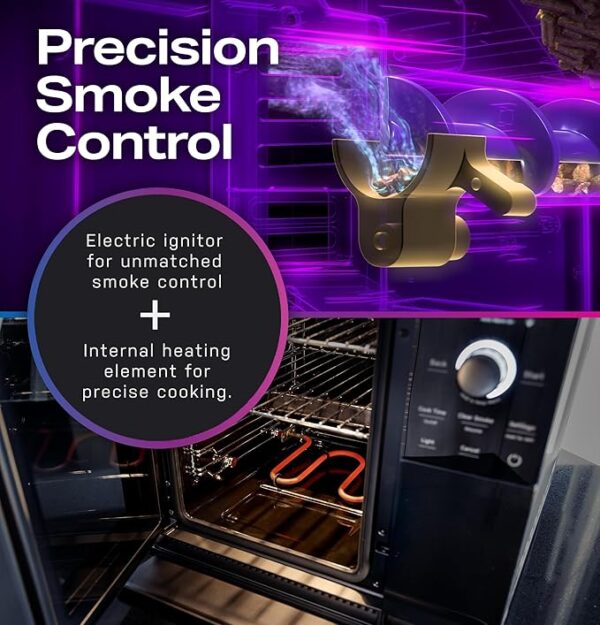 GE Profile™ Smart Indoor Pellet Smoker, with Active Smoke Filtration, 5 Smoke Control Settings, WiFi Connected, Electric, Countertop BBQ Appliance, Black - Image 5