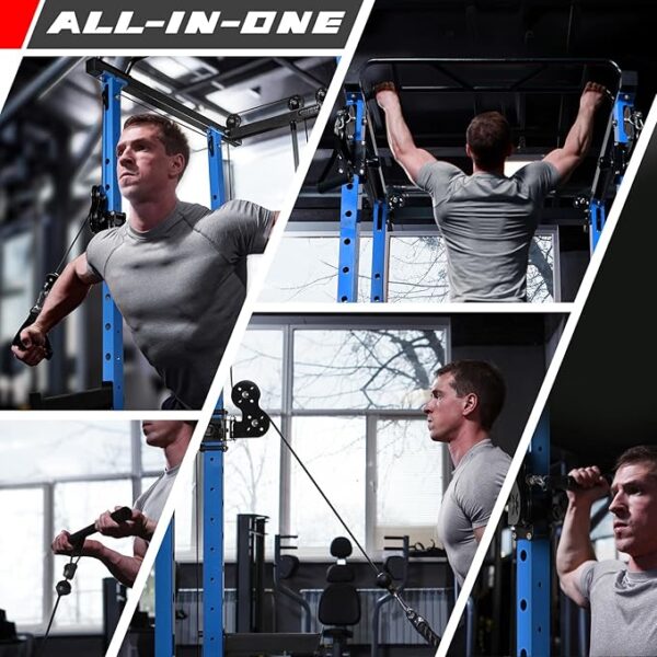 RitFit Multi-Function Squat Rack Power Cage PPC03 with Cable Crossover System, 1000LBS Capacity Power Rack and Packages with Optional Weight Bench, Barbell Weight Set, for Garage Workout & Home Gym - Image 6