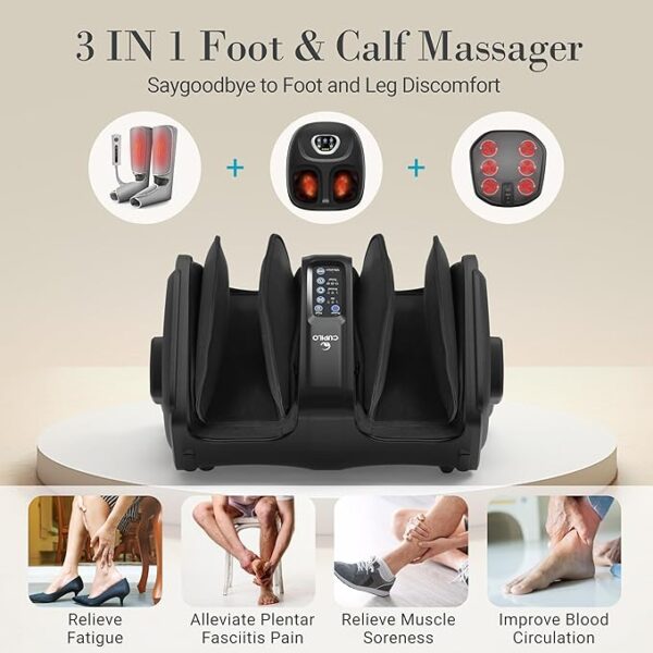 Foot Massager with Heat, FSA HSA Eligible Shiatsu Foot Calf Massager with Remote, Multi-Level Compression Deep Kneading Feet Massage Machine for Neuropathy, Plantar Fasciitis, Circulation - Image 6