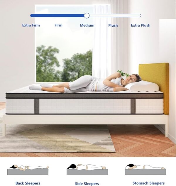Queen Mattresses,10 Inch Queen Mattress in a Box,Memory Foam Hybrid Queen Size Mattress,Breathable Comfort Soft Mattress Pressure Relief. - Image 6