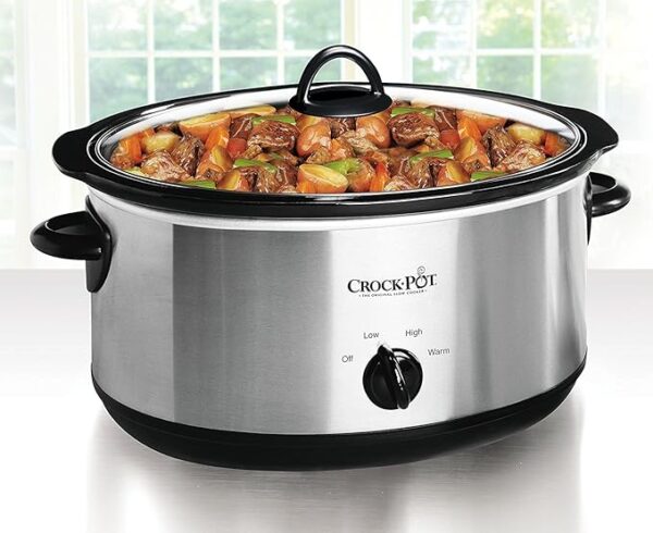 Crock-Pot 7 Quart Oval Manual Slow Cooker, Stainless Steel (SCV700-S-BR), Versatile Cookware for Large Families or Entertaining - Image 5