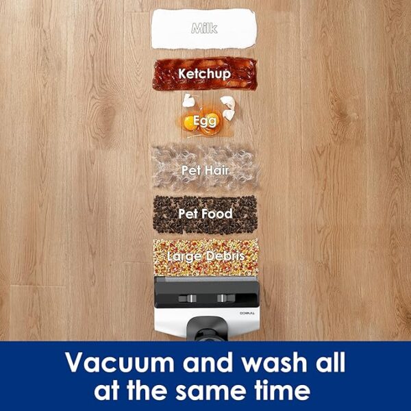Tineco Floor ONE S5 PRO 2 Cordless Wet Dry Vacuum Smart Hardwood Floor Cleaner Machine, One-Step Cleaning Mop for Sticky Messes and Pet Hair, LCD Display, APP, Voice Guide with Ultra Mode - Image 4