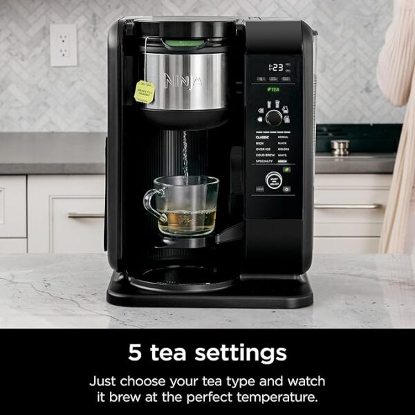 Ninja Hot and Cold Brewed System, Tea & Coffee Maker, with Auto-iQ, 6 Sizes, 5 Styles, 5 Tea Settings, 50 oz Thermal Carafe, Frother, Coffee & Tea Baskets, Dishwasher Safe Parts, Black, CP307 - Image 3