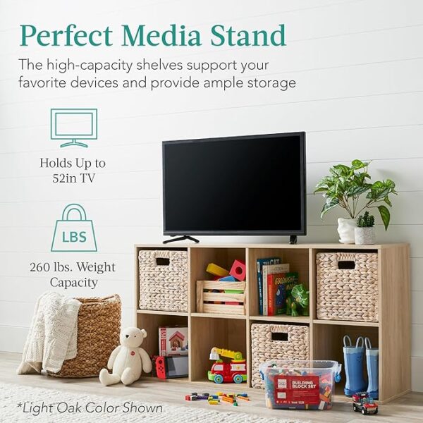 Best Choice Products 8-Cube Storage Organizer, 13.5in Shelf Opening, Bookcase, Display Shelf, Customizable w/ 2 Removable Back Panels – White - Image 4