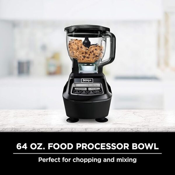 Ninja BL770 Mega Kitchen System, 1500W, 4 Functions for Smoothies, Processing, Dough, Drinks & More, with 72 Blender Pitcher, 64 Processor Bowl, (2) 16-oz. to-Go, Black, with 2 Nutri Cups + Lids - Image 5