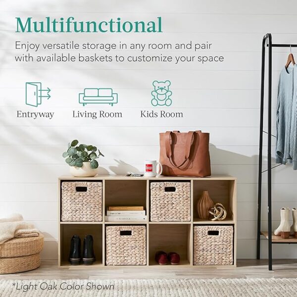 Best Choice Products 8-Cube Storage Organizer, 13.5in Shelf Opening, Bookcase, Display Shelf, Customizable w/ 2 Removable Back Panels – White - Image 3