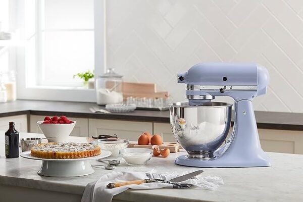 KitchenAid Artisan Series 5 Quart Tilt Head Stand Mixer with Pouring Shield KSM150PS, Lavender Cream - Image 4