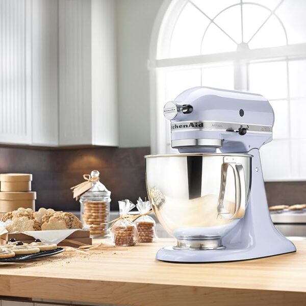 KitchenAid Artisan Series 5 Quart Tilt Head Stand Mixer with Pouring Shield KSM150PS, Lavender Cream - Image 5