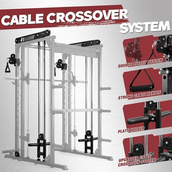 RitFit M1 & M1 Pro Smith Machine with Cable Crossover System, Multi-Function Squat Rack Power Cage for Home Gym, Power Rack and Packages - Image 3