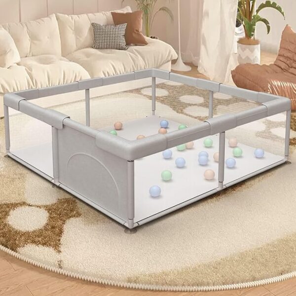 Baby Playpen Play Pens for Babies and Toddlers Baby Fence Baby Play Yards for Indoor & Outdoor with Breathable Mesh Anti-Fall Playpen - Image 5