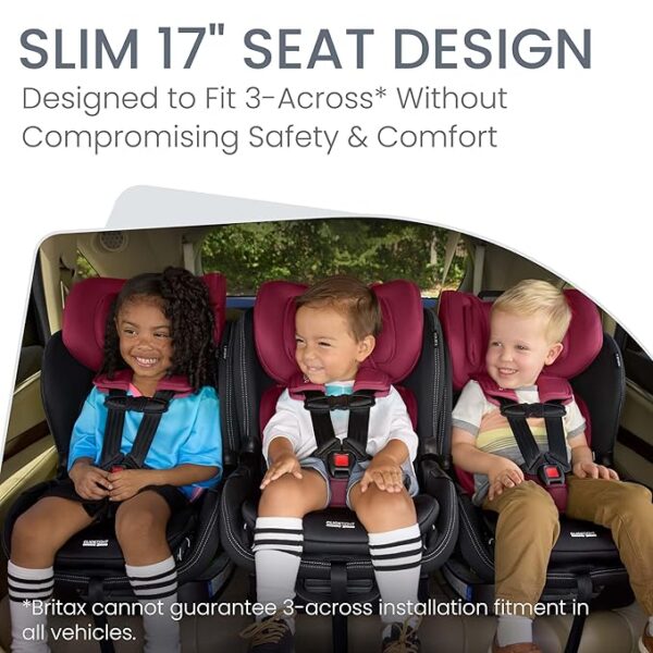 Britax Poplar S Convertible Car Seat, 2-in-1 Car Seat with Slim 17-Inch Design, ClickTight Technology, Ruby Onyx - Image 3