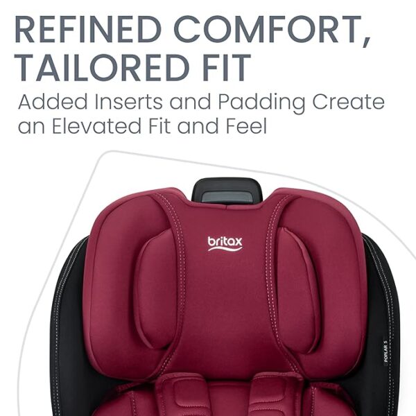 Britax Poplar S Convertible Car Seat, 2-in-1 Car Seat with Slim 17-Inch Design, ClickTight Technology, Ruby Onyx - Image 5