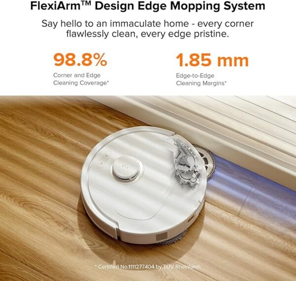 roborock Qrevo Pro Robot Vacuum and Mop with FlexiArm Design Edge Mopping, Dynamic Hot Water Mop Washing and Auto Mop Drying, Intelligent Dirt Detection, 7,000 Pa Suction, Ideal for Carpets - Image 6