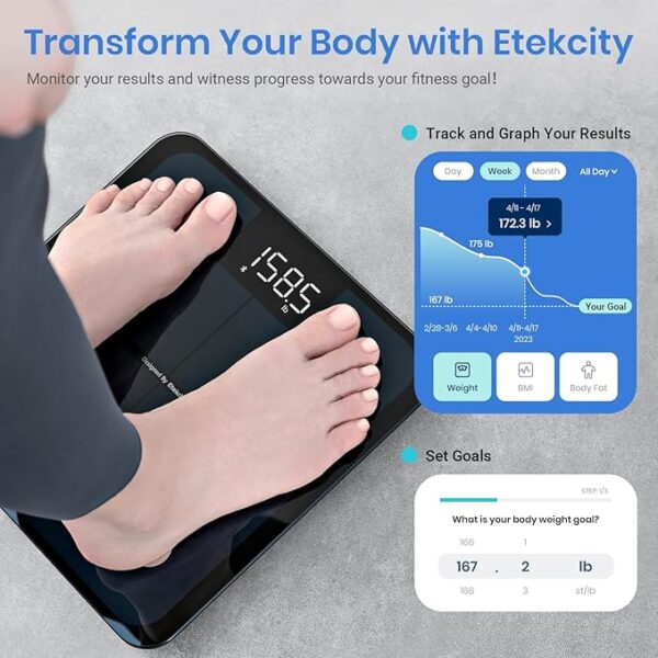 Etekcity Smart Scale for Body Weight FSA HSA Store Eligible, Bathroom Digital Weighing Scale with BMI, Body Fat, Muscle Mass, Accurate Bluetooth Home User Health Equipment Sync Apps - Image 6