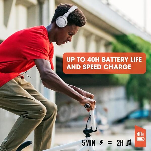 JBL Tune 510BT - Bluetooth headphones with up to 40 hours battery, microphone for call, foldable and comfortable, Android and iOs compatible (Black) - Image 3