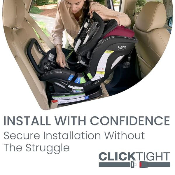 Britax Poplar S Convertible Car Seat, 2-in-1 Car Seat with Slim 17-Inch Design, ClickTight Technology, Ruby Onyx - Image 6