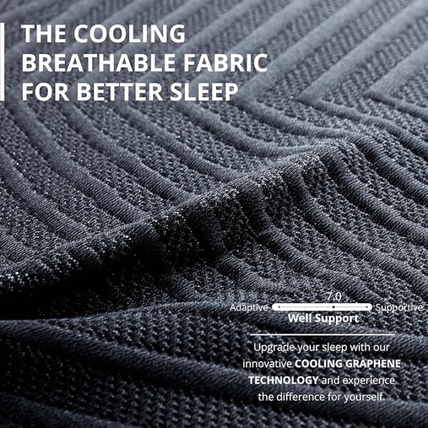 EGOHOME 14 Inch King Size Memory Foam Mattress for Back Pain, Cooling Gel Mattress Bed in a Box, Made in USA, CertiPUR-US Certified, Therapeutic Medium Mattress, 76x80x14 Black - Image 6
