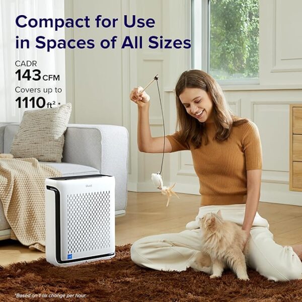 LEVOIT Air Purifier for Home Large Room Bedroom Up to 1110 Ft² with Air Quality Monitor, Smart WiFi, Washable Pre-Filter, HEPA Sleep Mode for Pets, Allergies, Dust, Pollen, Vital 100S-P, White - Image 2