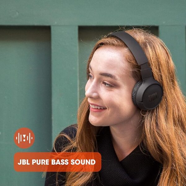 JBL Tune 510BT - Bluetooth headphones with up to 40 hours battery, microphone for call, foldable and comfortable, Android and iOs compatible (Black) - Image 2