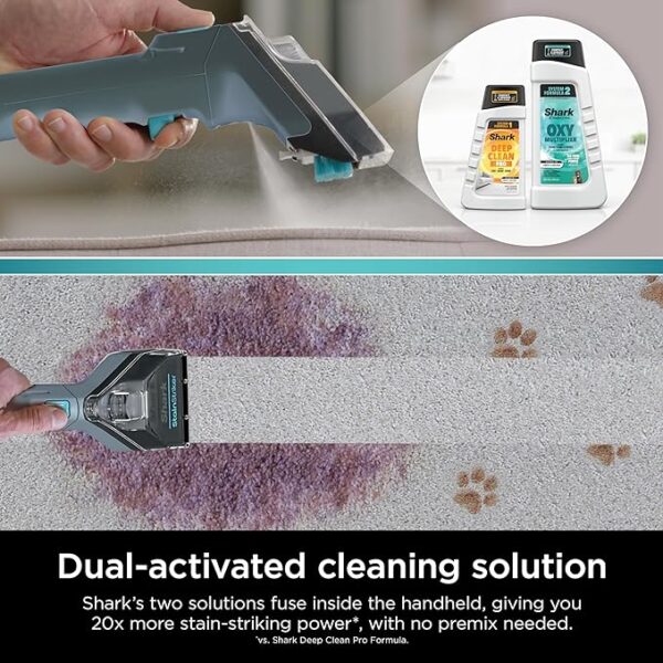 Shark Carpet Cleaner Machine, Portable Upholstery StainStriker, Spot, Odor & Stain Remover, 2 Carpet Cleaner Solutions, 4 Tools, Perfect for Pet Hair, Carpet, Area Rugs, Couches, Nordic Blue, PX202BRN - Image 6