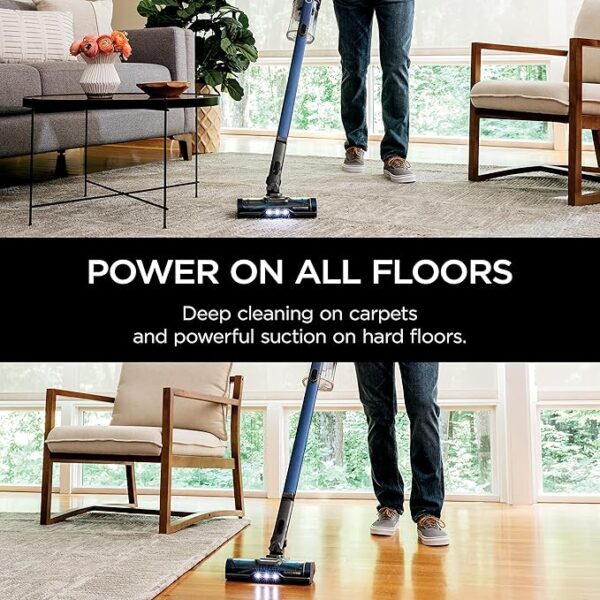 Shark Cordless Vacuum Cleaner with HEPA Filter, Lightweight, Portable, Rechargeable, Powerful Pet Hair Pickup, Removable Handheld, Crevice Tool, Dusting Brush, 50-min Runtime, Blue, IZ363HT - Image 5