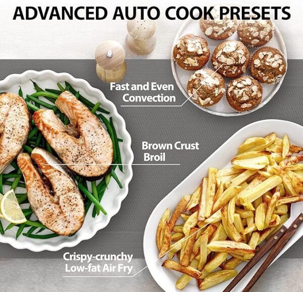 TOSHIBA Air Fryer Combo 8-in-1 Countertop Microwave Oven, with Convection, Broil, Odor Removal Mode, 12.4" Position Memory Turntable, Child-Lock, 1.0 Cu.ft, Black Stainless Steel, ML2-EC10SA(BS) - Image 2
