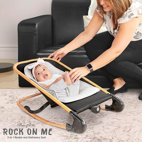 Rock With Me 2-in-1 Baby Rocker and Stationary Seat, Baby Rocker Seat for Infant with Removable Toy Bar, Baby Rocker Chair with Soothing Music & Vibration, 0-6 Months, Upto 20 Lb - Image 5