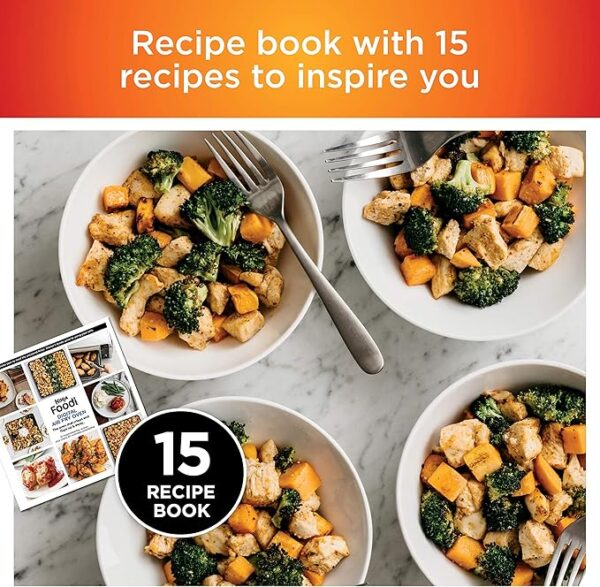 Ninja SP101 Digital Air Fry Countertop Oven with 8-in-1 Functionality, Flip Up & Away Capability for Storage Space, with Air Fry Basket, Wire Rack & Crumb Tray, Silver - Image 3